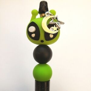 Handmade Glitter Gradient Alien Beaded Silicone Focal Bead Pen